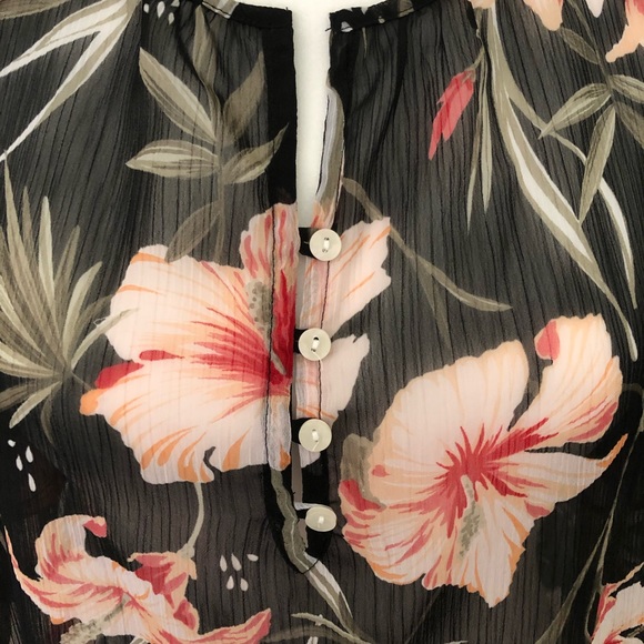 See-Thought Flower Print Top - Picture 5 of 5